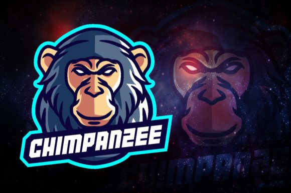 Chimpanzee E-Sport Logo Graphic: A Versatile Design for Your Gaming Team