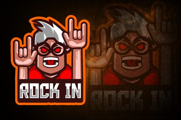 Rock in Game E-Sport Logo: Elevate Your Gaming Team's Brand