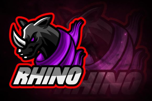 Unleash Your Gaming Brand with Purple Rhino E-Sport Logo