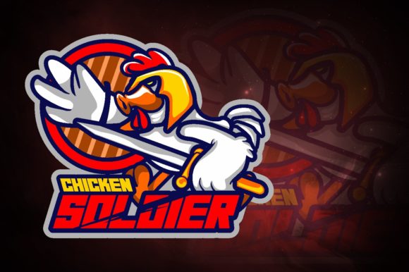 Unleash Your Gaming Team's Potential with the Chicken Soldier E-Sport Logo