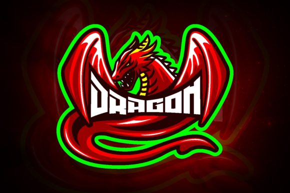 Unleash Your Gaming Team's Potential with the Dragon Wings E-Sport Logo