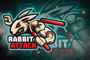 Unleash Your Gaming Team's Potential with the Rabbit Attack E-Sport Logo