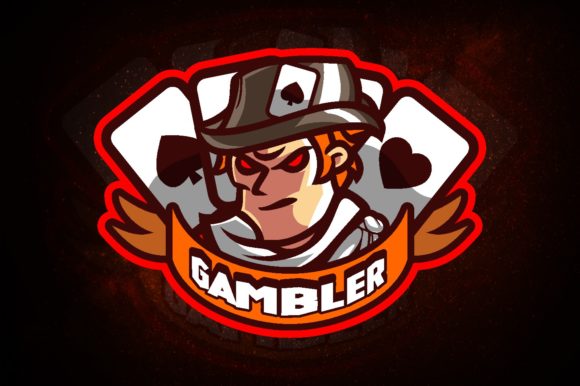 Unleash Your Gaming Team's Spirit with the Cowboy Gambler E-Sport Logo